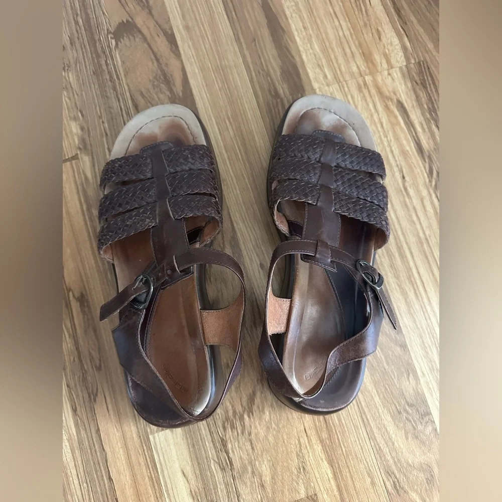 Dansko Womens Eu 42 Us 11.5 Brown Braided Leather Fisherman Sandals Clogs Brazil